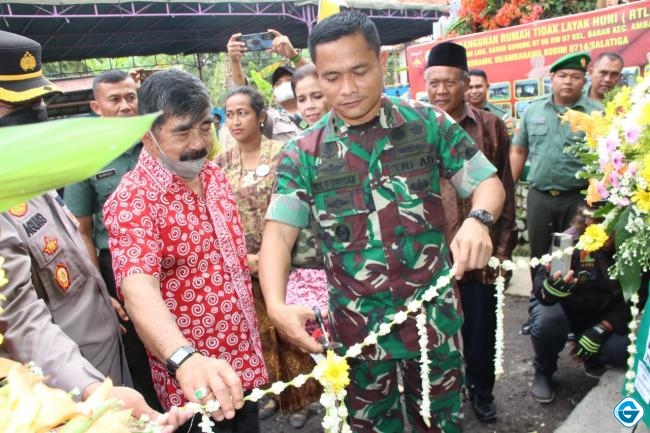 Dandim 0714 Salatiga Resmikan Bedah Rumah Tidak Layak Huni Milik Asrokib