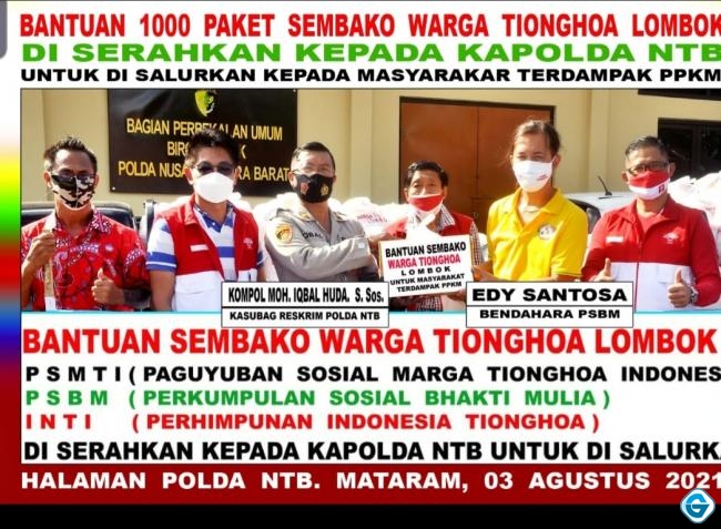 Warga Tionghoa Lombok Bantu 2000 Paket Sembako