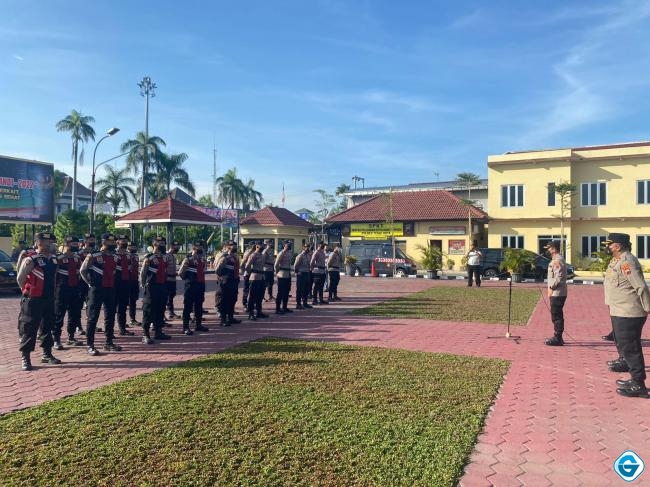 Polres Tegal Kota, Kirim 30 Personel Untuk BKO Pengamanan Pilkades Serentak di Brebes