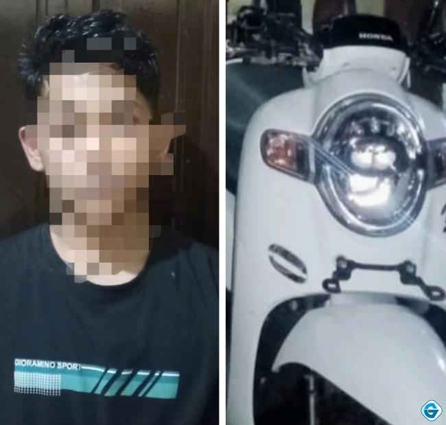 Pria Pengangguran Ini di Tangkap Polisi Terkait Pencurian Satu unit Sepeda Motor Honda Scoopy 