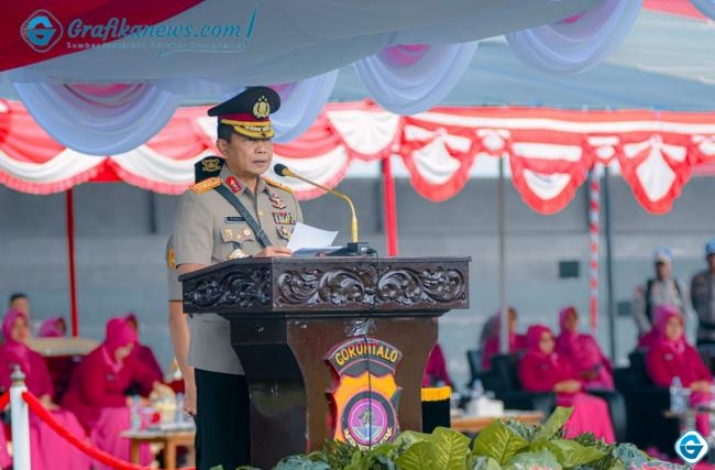 Wakapolda Gorontalo Pimpin Upacara Pembukaan Diktuk Bintara Polri TA-2023
