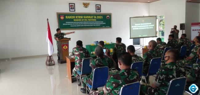 Dandim 0736/Batang Pimpin Rakor RTRW Pertahan Darat TA 2021
