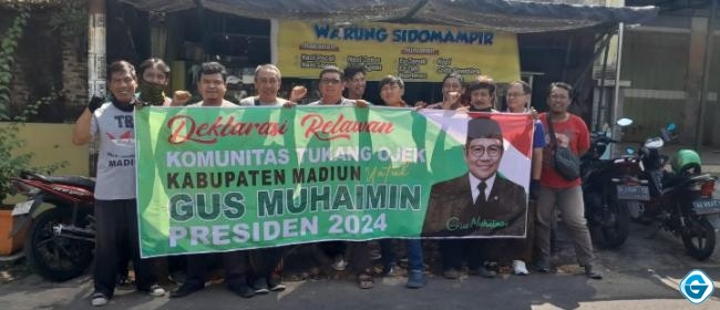 Komunitas Ojek  Kabupaten Madiun Kompak Deklarasikan Gus Muhaimin Presiden 2024