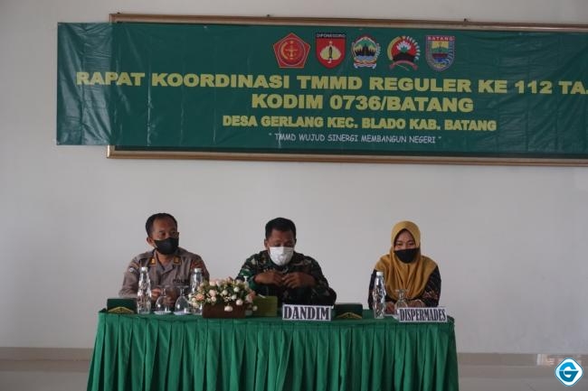 Rapat Koordinasi TMMD Reguler Ke 112 TA. 2021 Kodim 0736/Batang Desa Gerlang