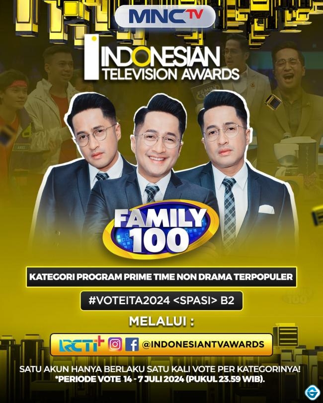 Dukung dan Vote Program MNCTV, Family 100 di Ajang Indonesian Television Awards 2024