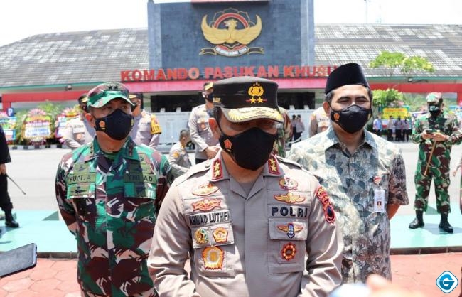 Rayakan HUT TNI dan Kodam, Kapolda Bersama Pangdam dan Wagub Jateng Silaturahmi ke Grup 2 Kartasura.
