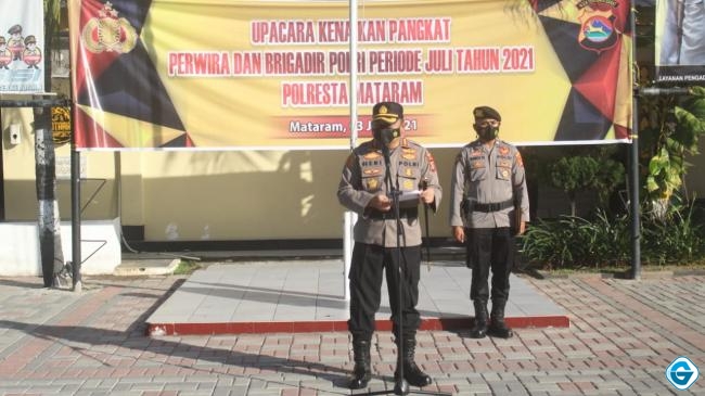 Jadikanlah Kenaikan Pangkat Menjadi Momentum Untuk Memotivasi Diri, Pesan Kapolresta Saat Memimpin Upacara Kenaikan Pangkat 