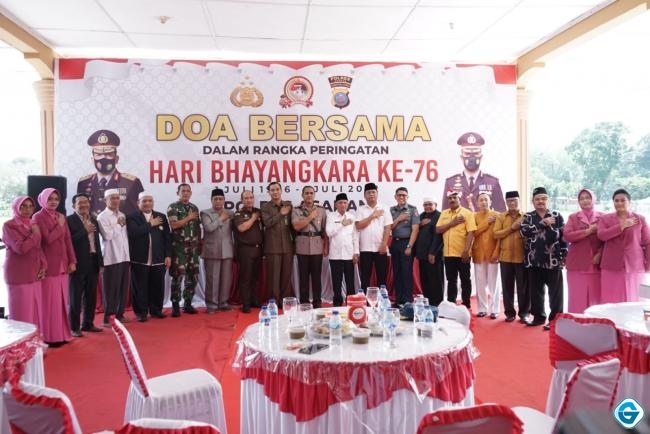 Bupati Asahan Hadiri Doa Bersama Dalam Rangka Peringatan Hari Bhayangkara ke-76 Polres Asahan