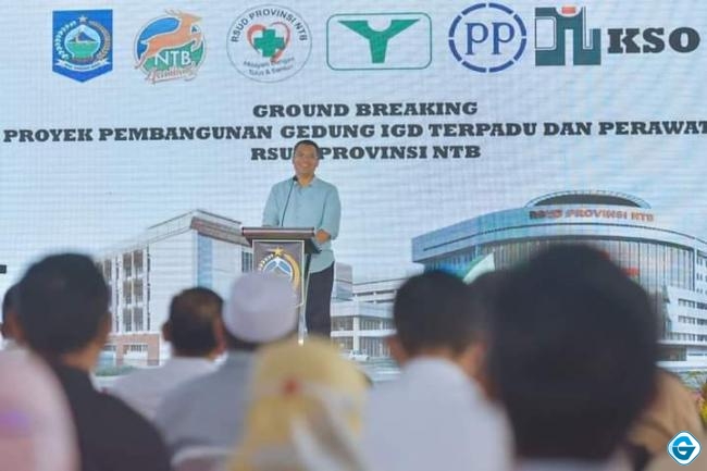 Gubernur Lakukan Pemancangan Pertama Pembangunan Gedung IGD Terpadu dan Perawatan Terintegrasi RSUD NTB