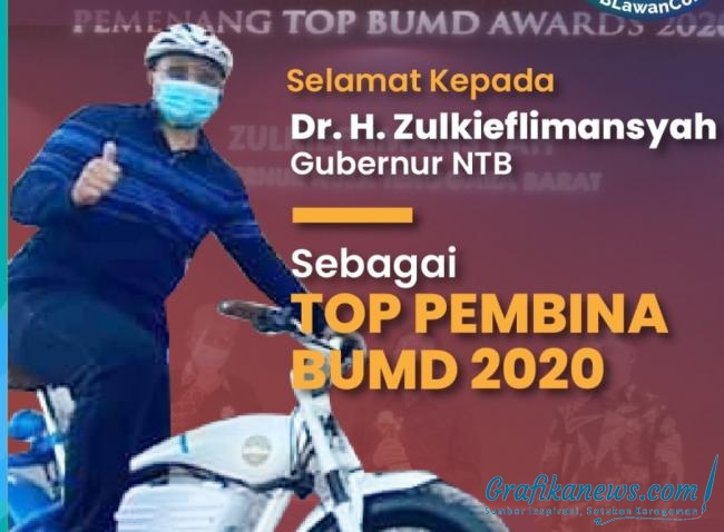 Gubernur NTB Mendapat Anugerah TOP Pembina BUMD 2020