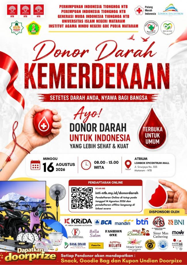 Jadilah Aktor Sejarah Donor Darah Kemerdekaan Target 1200 Kantong 
