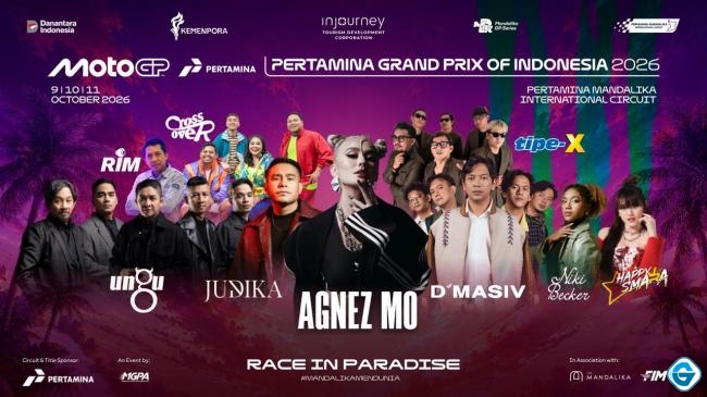 MotoGP Mandalika 2026 Makin Spektakuler, Agnez Mo hingga D