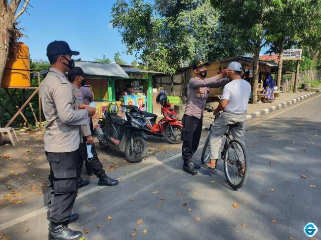 Polsek Dompu Gelar Operasi Cegah Penyebaran Covid-19 dan Varian Delta