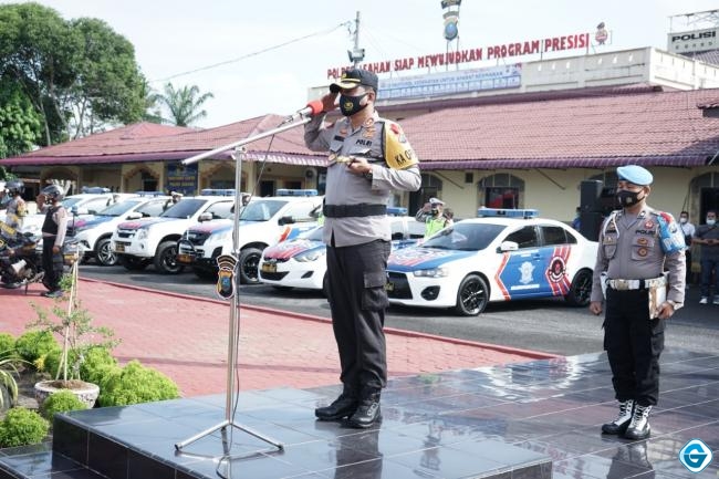 Kesiapan pengamanan Idul Fitri, Polres Asahan Laksanakan Apel Gelar Pasukan OPS Ketupat Toba 2021